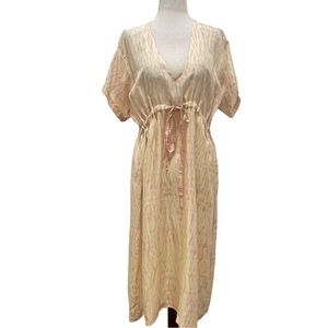 Matta Silk Kaftan Waist Tie Short Sleeve Dress Size One Size